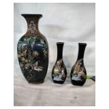 Japanese Cloisonne on Copper Vase.