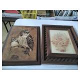 Owl Lithograph on Wood Mount