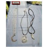 Silvertone Pendant Necklaces  (3)