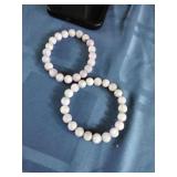 Trio of Kunzite Natural Stone Bracelets