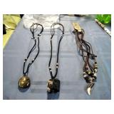 Set of 3 Handmade Tribal Design Necklaces