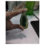 Green Agate Slice Pendant