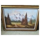 Mountain Landscape Oil on Canvasv