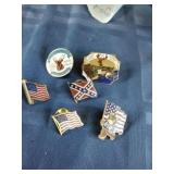 Moose Lodge and American Flag Pins