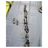 Tibetan DZi Agate Necklace and Earrings