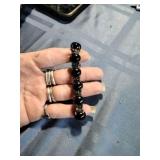 Monet silvertone and Black Stone Bracelet