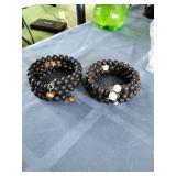 Lava Stone and Black Onyx Bracelets