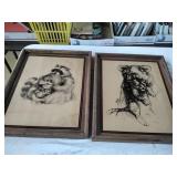 Reverse Paintings on Glass, Framed