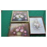 3 Floral paintings