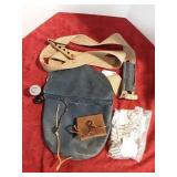 Blue leather shoulder possible bag