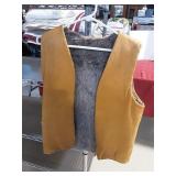 Leather and fur vest