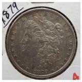 1879 Morgan Silver Dollar.