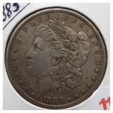 1883 Morgan Silver Dollar.