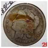 1891-O Morgan Silver Dollar.