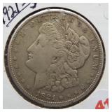 1921-S Morgan Silver Dollar.