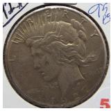 1927 Peace Silver Dollar.