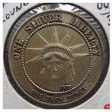 Libery One Ounce .999 Fine Silver  Round. 31.1