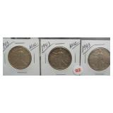 (3) 1943 Walking Liberty Silver Half Dollars.