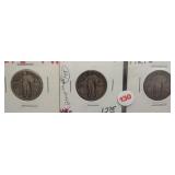 (3) Standing Liberty Silver Quarters.