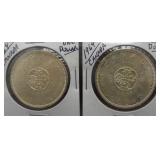 (2) 1964 Canadian Silver Dollars.