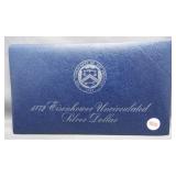 1972 Eisenhower UNC Silver Dollar in Blue