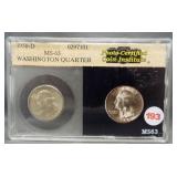 1950-D Washington Silver Quarter. Photo Certified