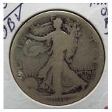 1916-D OBV Walking Liberty Silver Half Dollar.