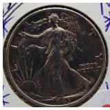 1943 Walking Liberty Silver Half Dollar.
