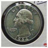 1964 Two Headed Silver Washington Quarter.