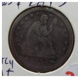 1853 Seated Liberty Quarter with Arrows & Rays.