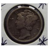 1921 Mercury Silver Dime.