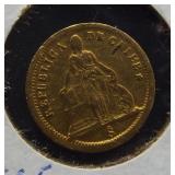 1861 Chile One Peso 1.523 Grams of .900 Gold