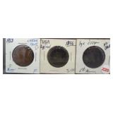 (3) Large Cents. Dates: 1853, 1846, No Date.