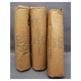(3) Rolls of 1958 UNC Wheat Cents in Bank Sealed