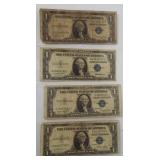 (4) 1935 Series $1 Silver Certificates.