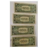 (4) 1935 Series $1 Silver Certificates.