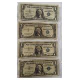 (4) 1957 Series $1 Silver Certificates.