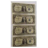 (4) 1957 Series $1 Silver Certificates.