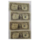 (4) 1957 Series $1 Silver Certificates.