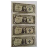 (4) 1957 Series $1 Silver Certificates.