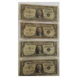 (4) 1957 Series $1 Silver Certificates.