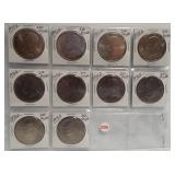 (10) Eisehower Dollars. Dates: 4-1972-D,