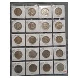 (20) Franklin Silver Half Dollars. Dates: