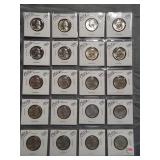 (20) 1955-D UNC Washington Silver Quarters.