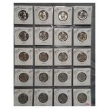 (20) 1957-D UNC Washington Silver Quarters.