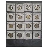 (16) 1964-D Washington Silver Quarters.