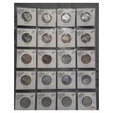 (20) 1968 UNC Canadian Silver Quarters.