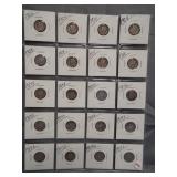 (20) Mercury Silver Dimes. Dates: 8-1924,
