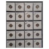 (20) Mercury Silver Dimes. Dates: 4-1924,