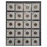 (20) Mercury Silver Dimes. Dates: 2-1936-D,